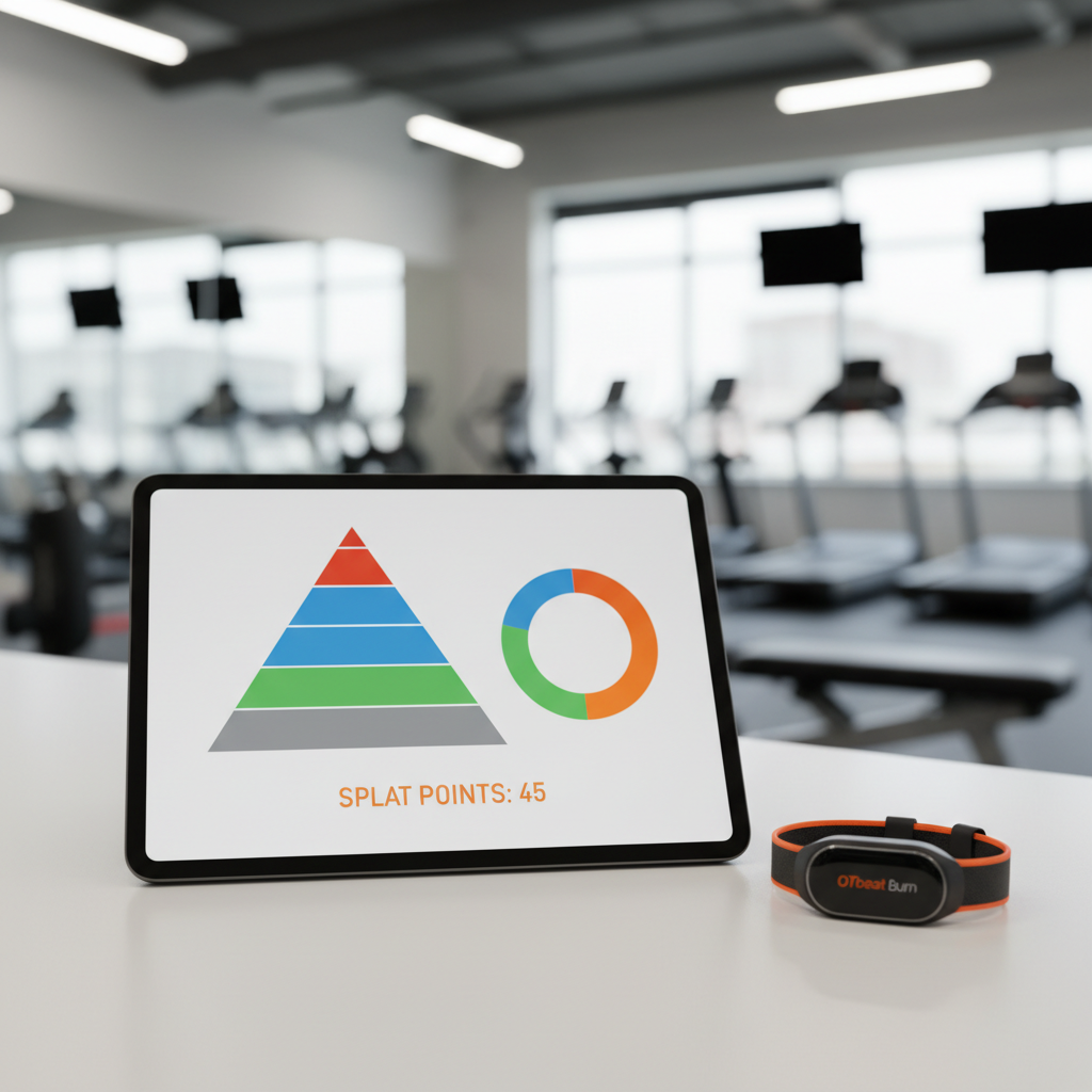 Heart rate zone dashboard on tablet with OTbeat wristband
